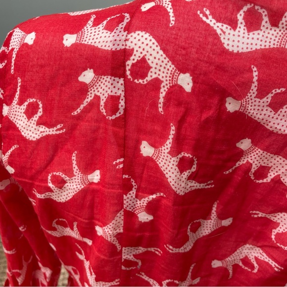 Anthropologie MAEVE red Cheetah cat shirt size 4 - Picture 2 of 8